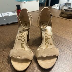 Sam Edelman Beige Ankle Strap Heels